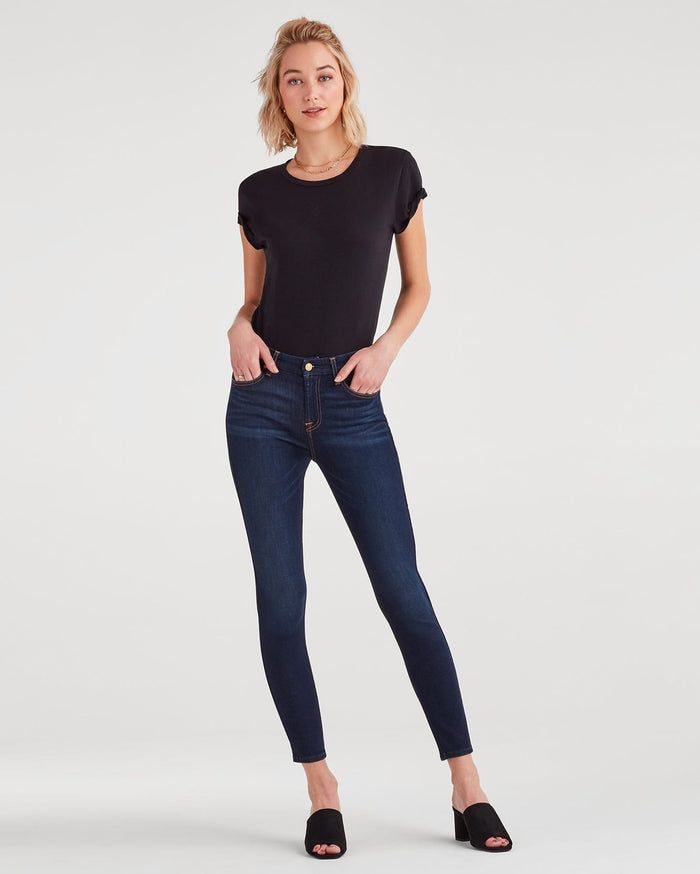 7 For All Mankind Slim Illusion High Waist Ankle Skinny in Tried and True - Taryn x Philip Boutique