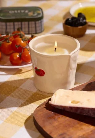 Bistro Tomato Embossed Ceramic Candle - Heirloom Tomato