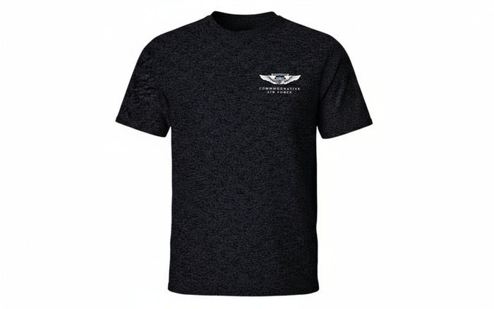 Black t-shirt with 'Property of Cadet Crew' text and logo on a white background