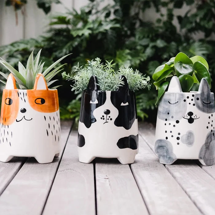 Ceramic Animal Planter - Large Buddy Dog