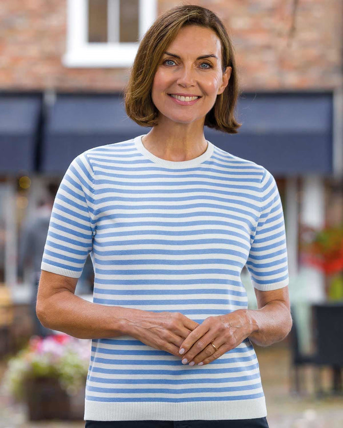 Kathy Pure Cotton Top - Iris Cream - Country Collection