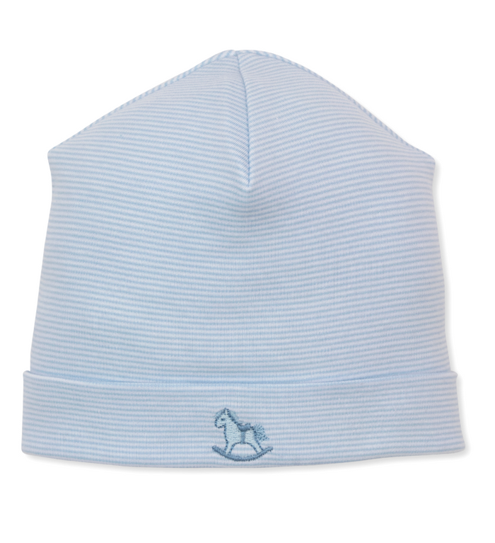 Kissy Kissy Hat in Light Blue Striped Gingham Rockers