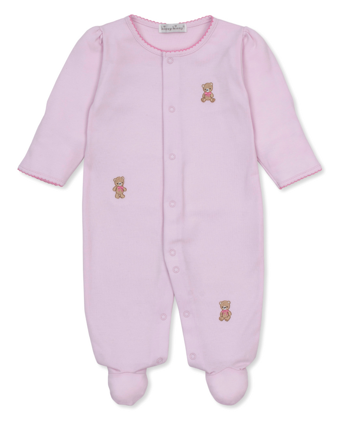 Kissy Kissy Snap Footie in Pink Teddy Bear Club