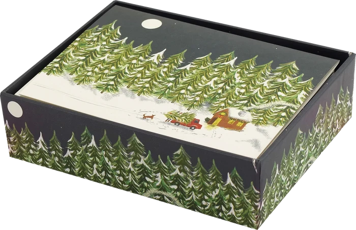 Moonlit Cabin Holiday Cards