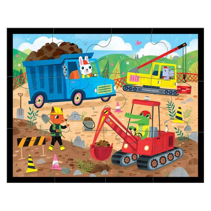 Mudpuppy Construction Site 12-Piece Pouch Puzzle