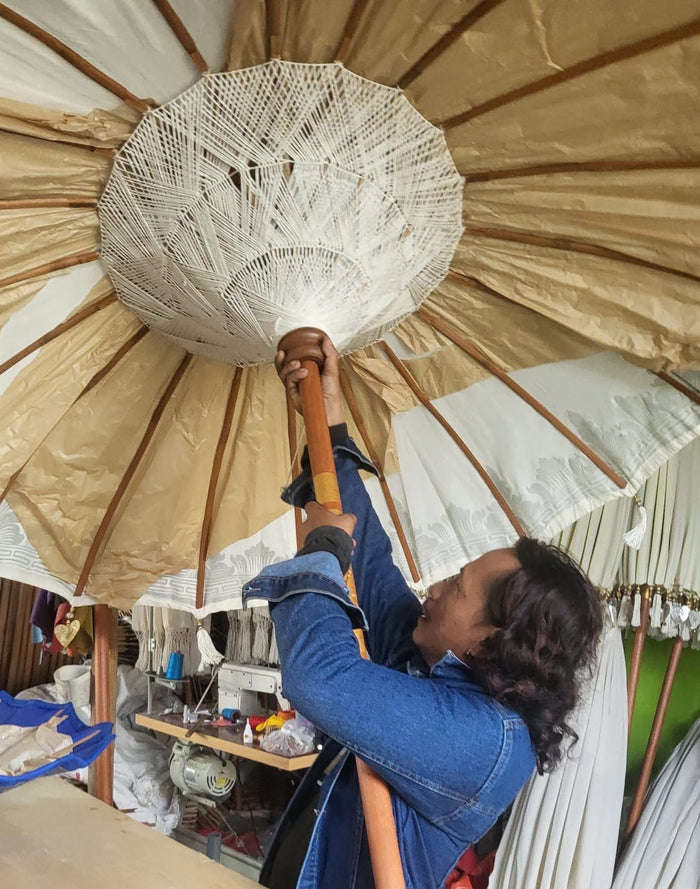 Orange Parasol Handmade Decorative Bali Design