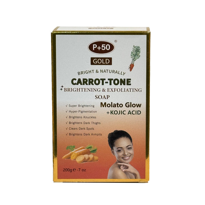 P+50 Carrot-Tone Brightening & Exfoliating Soap for Face & Body 6 pack