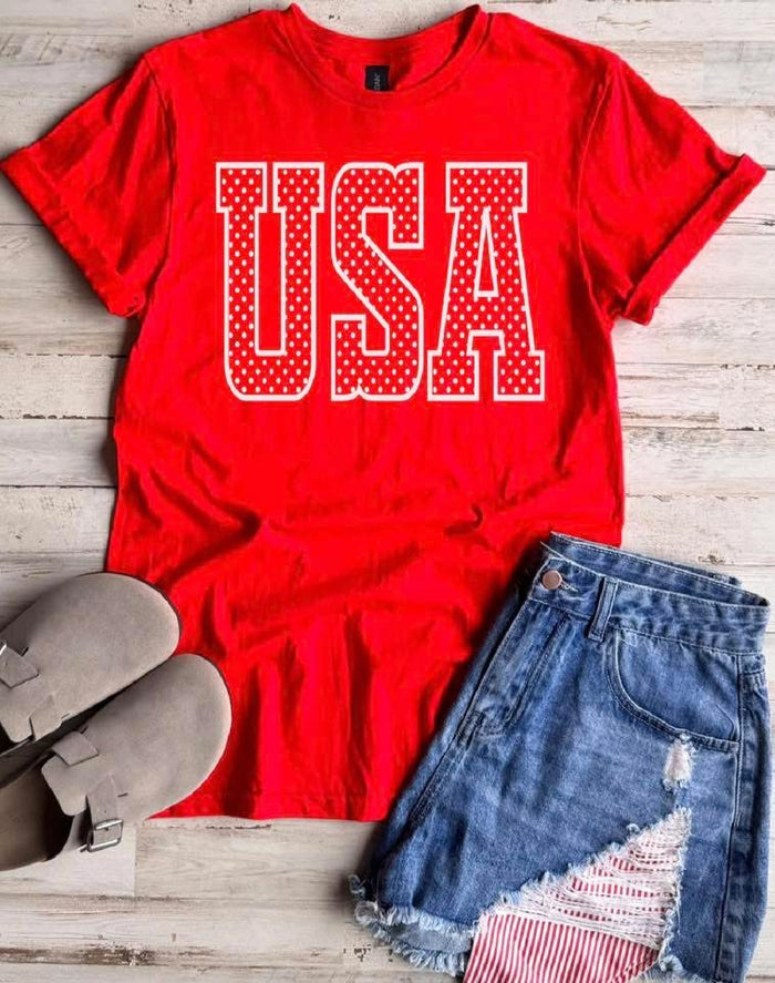 PREORDER: USA Polka Dot Tee