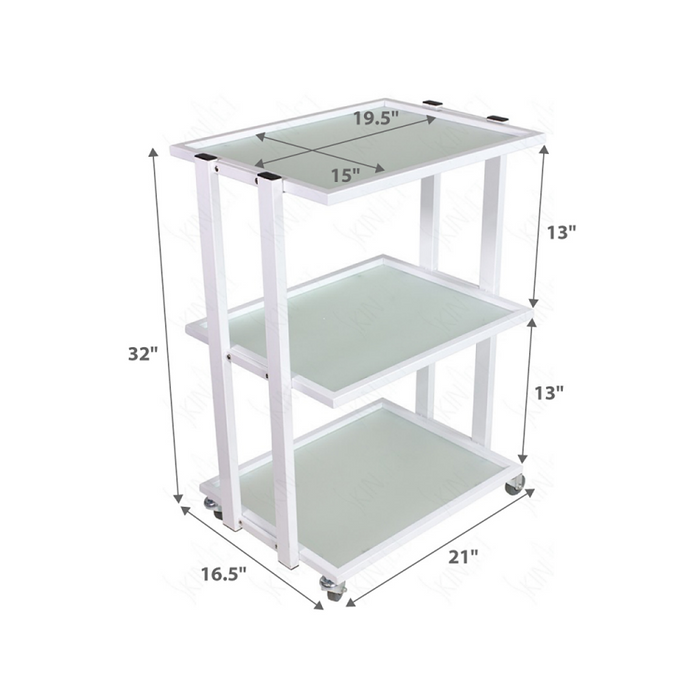 Pro Glass Cart With 3 Shelves