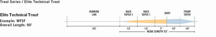 RIO Elite Technical Trout fly line - detail view