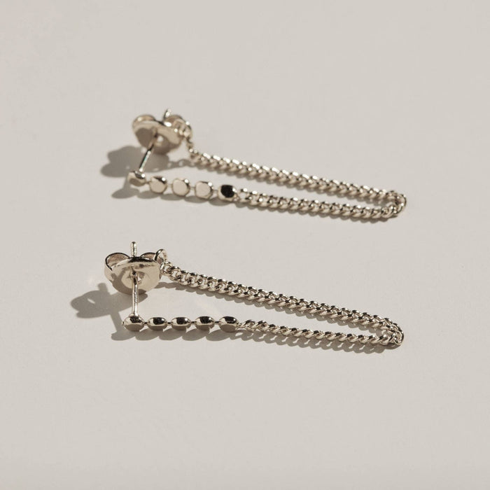 Silver Beaded Drop Earrings - Olita Gifts & Goods