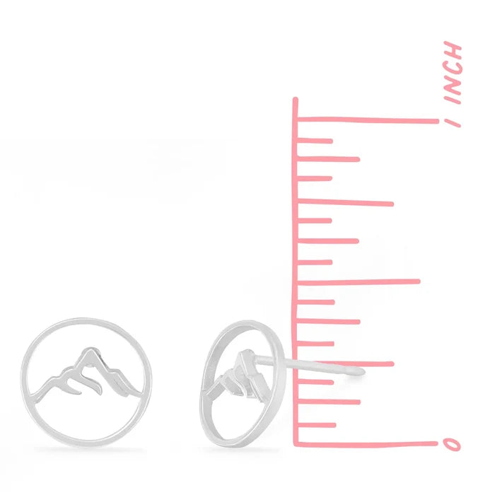 Silver Mountain Stud Earrings