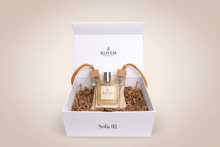 Solis 02 For Dad luxury Klivem gift box with perfume 50ml and two car diffusers 8ml