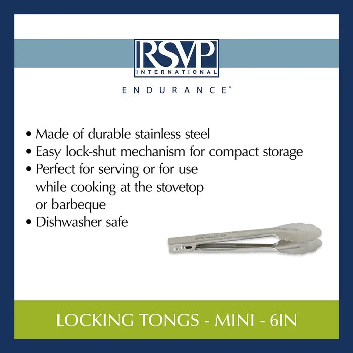 6" Stainless Locking Tongs