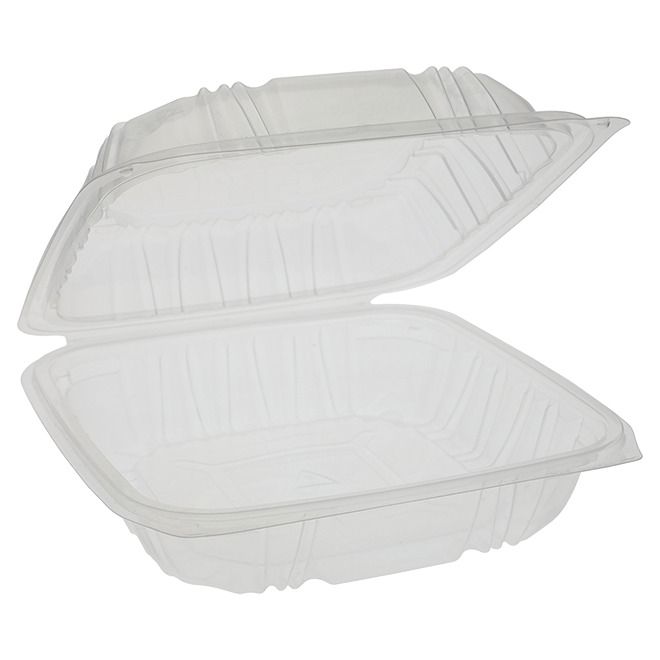 8.5" x 8.5" Clear Vented PP Take-Out Container - 1-Comp.