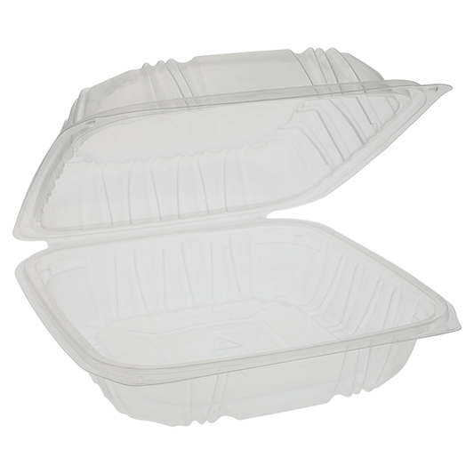 8.5" x 8.5" Clear Vented PP Take-Out Container - 1-Comp.