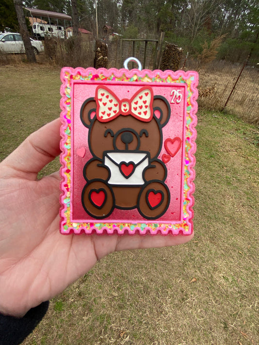 Valentine's Bear Stamp Freshie