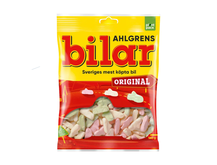 Ahlgrens Bilar Original 160g – Classic Swedish Soft Foam Candy Cars, fruity chewy car-shaped sweets, Sweden's best-selling candy