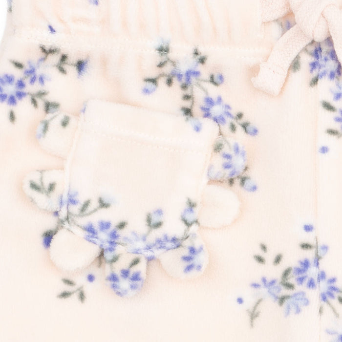 Angel Dear Hannah Velour Sweatshirt and Pant Set in Pink Floral