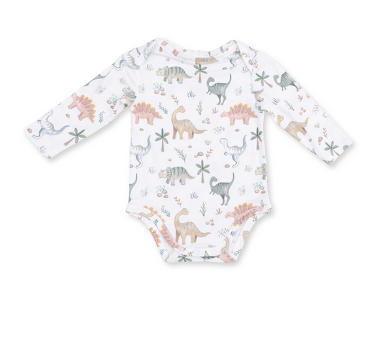 Angel Dear Lap Shoulder Bodysuit in Sweet Baby Dinos