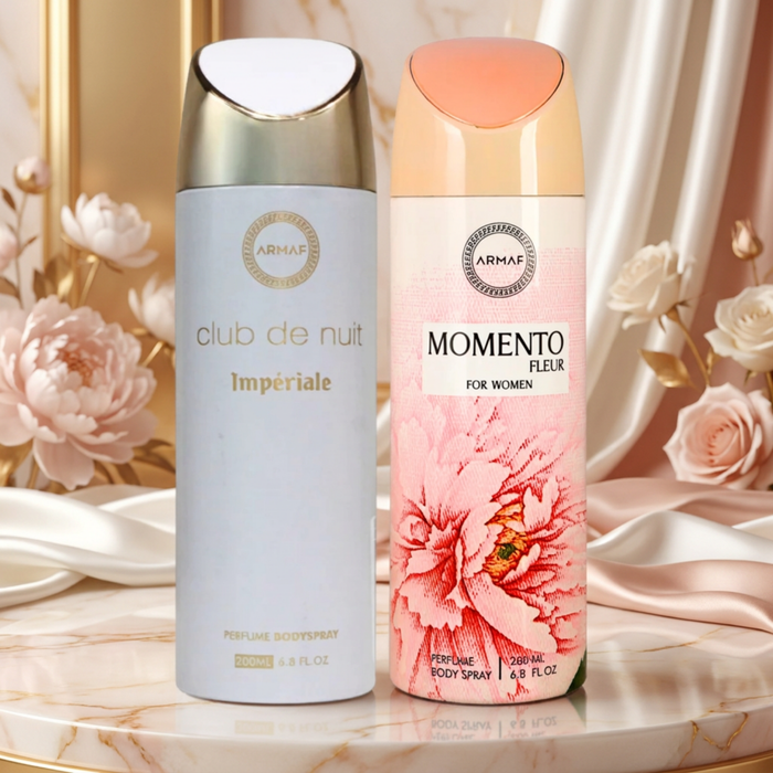 Armaf Club De Nuit Imperiale & Momento Fluer Deodorants for Women - 200ML Each (Pack of 2)