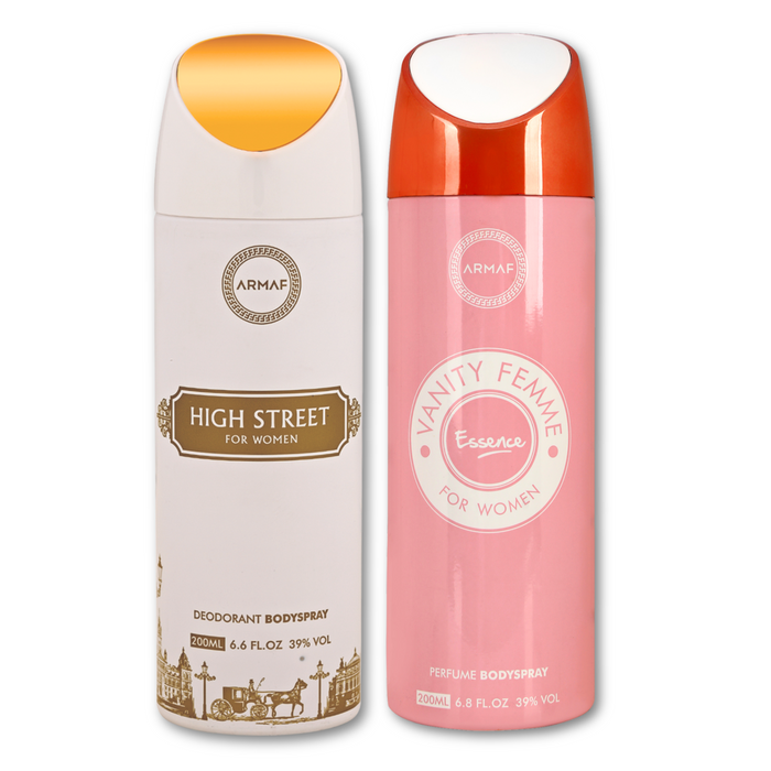 Armaf High Street & Vanity Femme Essence Deodorants for Women - 200ML Each (Pack of 2)
