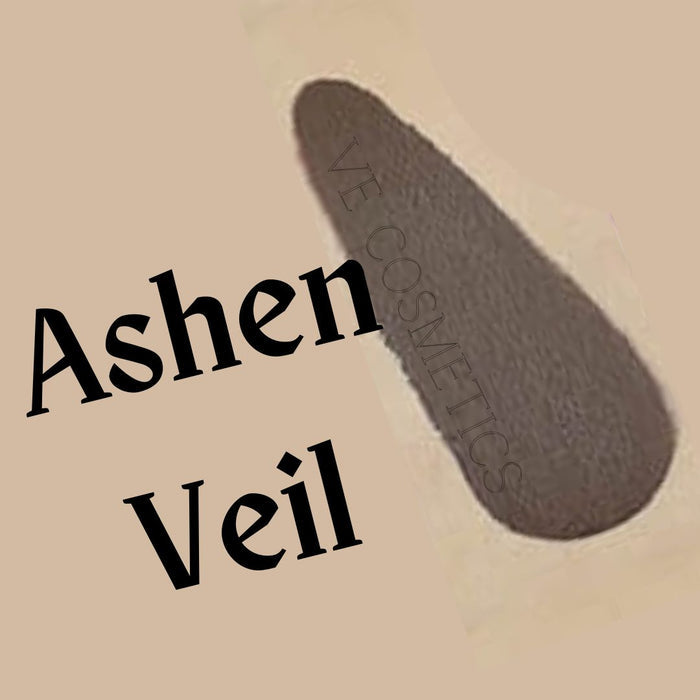 VE Cosmetics Liquid Moisture Lipstick in Ashen Veil a swatch showing a  cool taupe shade with grey undertones