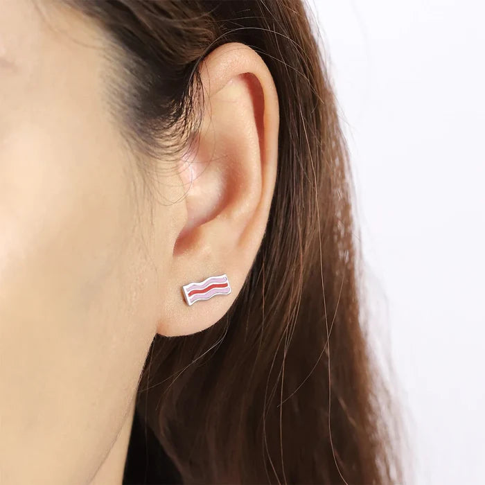 Bacon and Eggs Stud Earrings