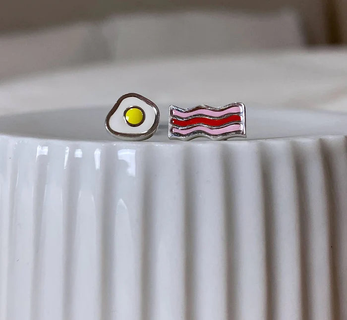 Bacon and Eggs Stud Earrings