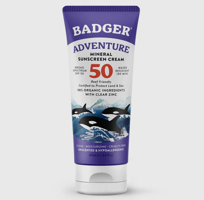 Badger Adventure Mineral Sunscreen Cream - 50 SPF