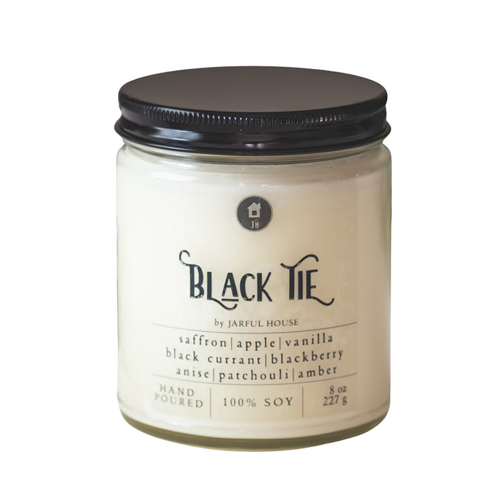 Scented Soy Candle Black Tie | Candle for Men - 8 oz - Jarful House