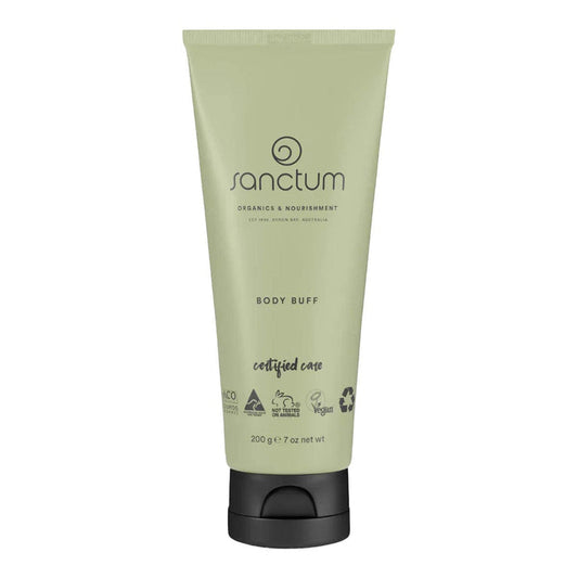 Sanctum Body Buff tube on a white background.