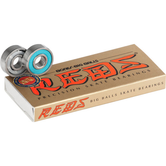 Bones Big Ball Reds skateboard bearings six ball design high speed durability.