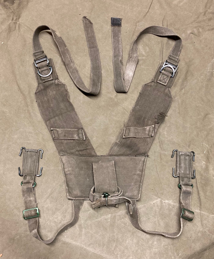 British P58 Field Suspenders Yoke – Cold War Era Surplus Cotton Canvas Web Equipment