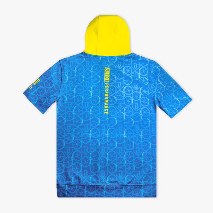 Blue BSBL-SZN V3 short sleeve hoodie — back view