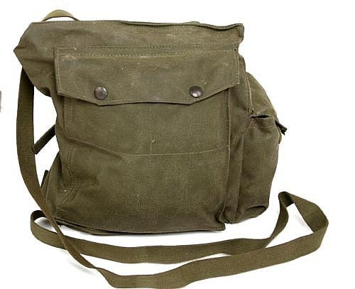 Canadian Forces P64 Gas Mask Carrier – Nylon, Cold War Era Surplus with Shoulder & Belt Strap