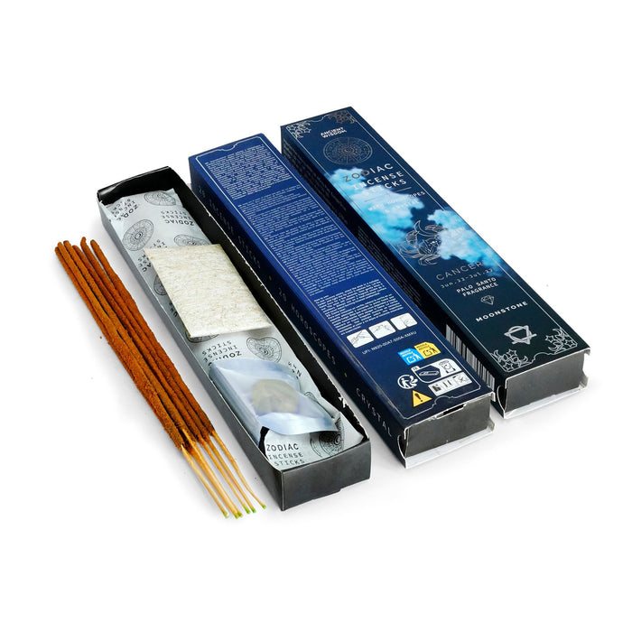 Cancer Zodiac Incense Sticks Moonstone Gemstone Crystal Giftset