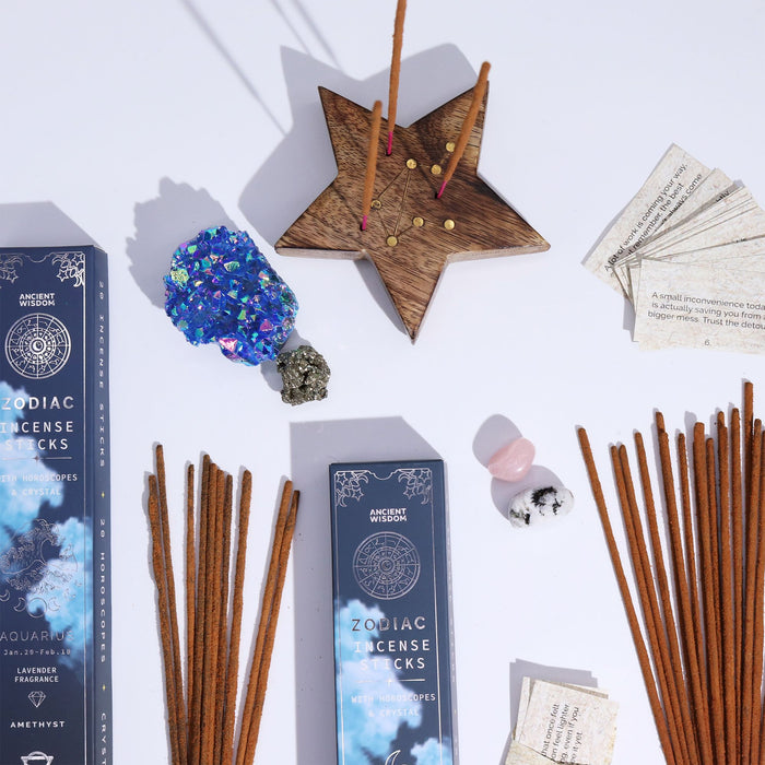 Cancer Zodiac Incense Sticks Moonstone Gemstone Crystal Giftset