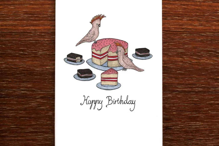 Cockatoos and Cake Card - THE NONSENSE MAKER