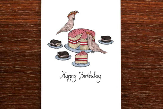 Cockatoos and Cake Card - THE NONSENSE MAKER