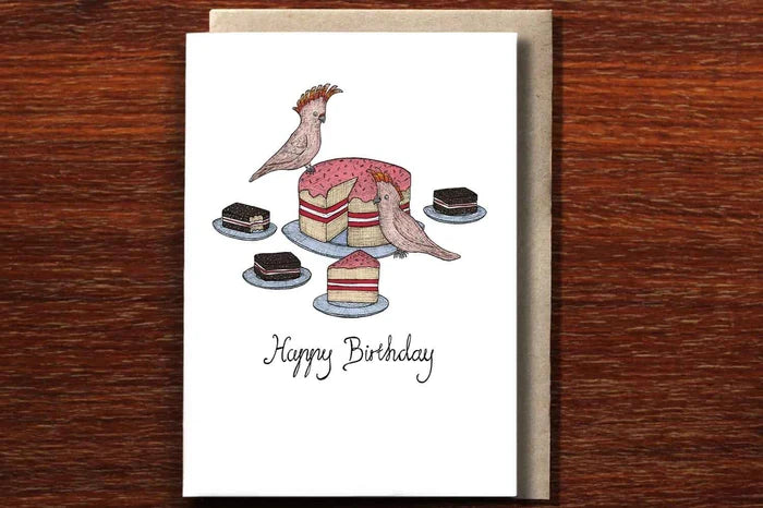 Cockatoos and Cake Card - THE NONSENSE MAKER