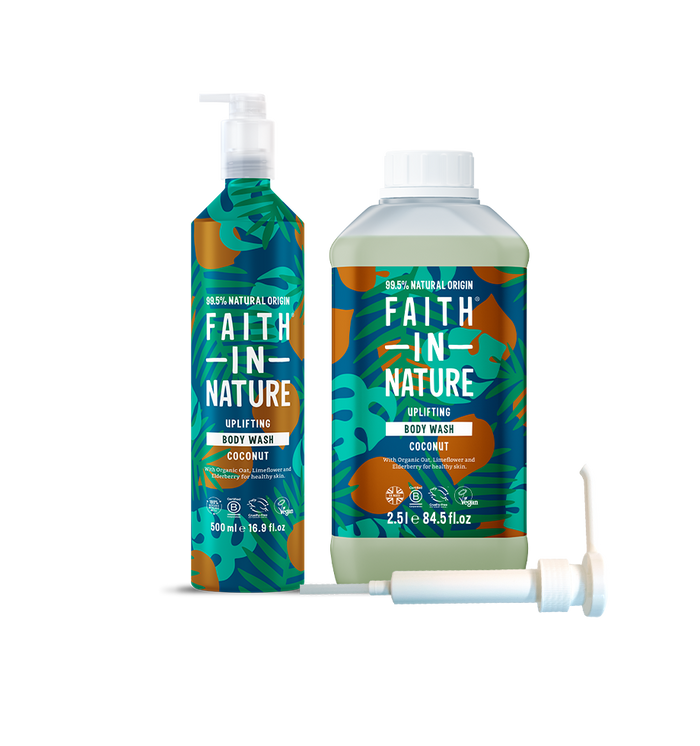 Faith In Nature Organic Coconut Shower Gel - Aluminium Refill set