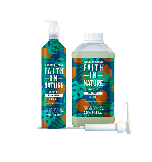 Faith In Nature Organic Coconut Shower Gel - Aluminium Refill set