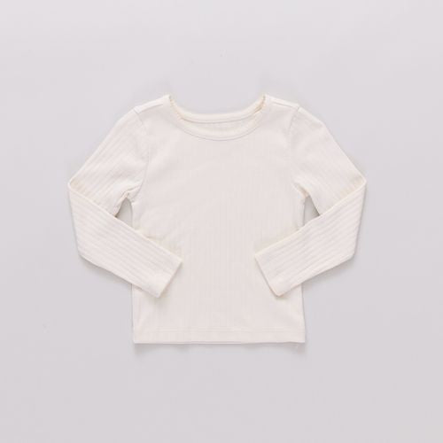 Coop Kids By Pink Chicken Long Sleeve Seesaw Rib Tee in Cream