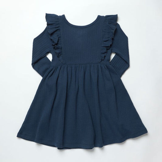 Coop Kids By Pink Chicken Playdate Rib Dress in Navy