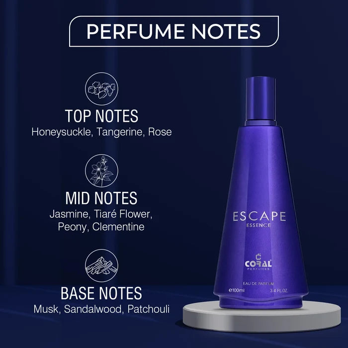 Coral Escape Essence For Women EDP 100ml - Combo of 5 + 1 Free