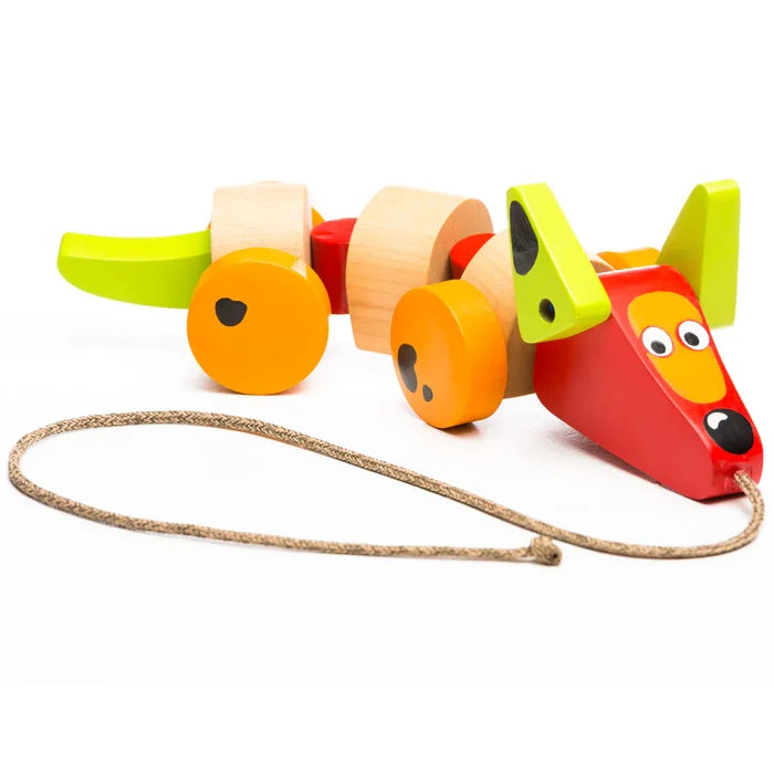 Cubika Wooden Sausage Dog Pull-Along Toy