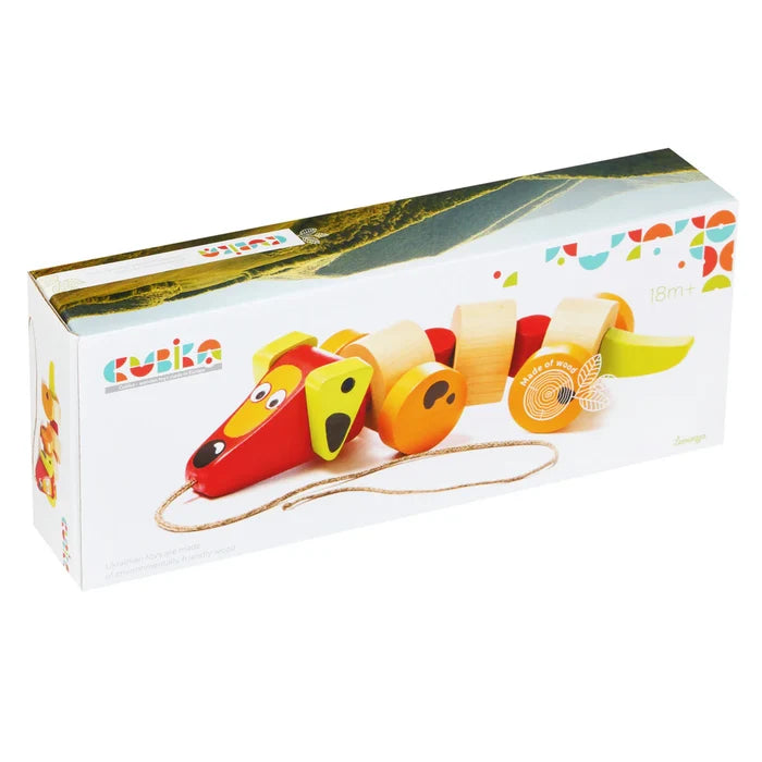 Cubika Wooden Sausage Dog Pull-Along Toy