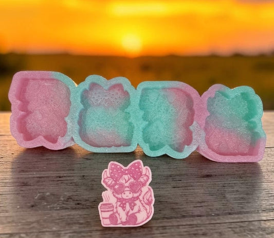 Cute Bow Highland Cow Mold