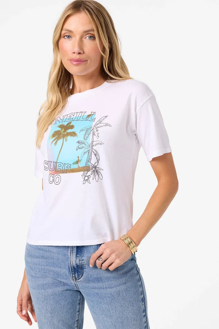 Close-up of O'Neill Doodles Easy Tee front graphic print